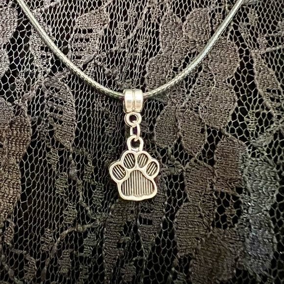 Dog & Butterly Symbolic Necklace with Dog’s Paw Print Pendant & Butterfly Charm - Picture 7 of 10